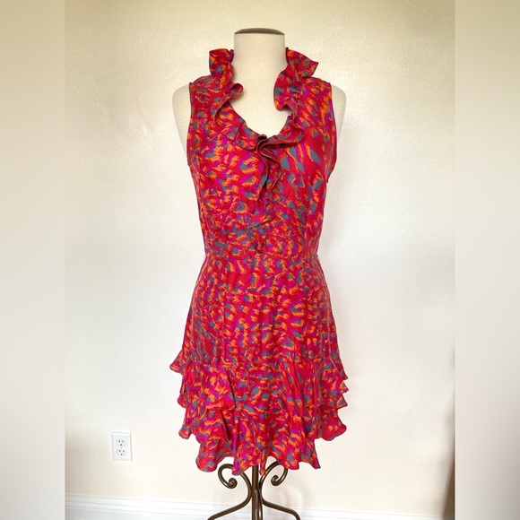 RACHEL ZOE 100% Silk Ruffle Dress - Picture 3 of 16